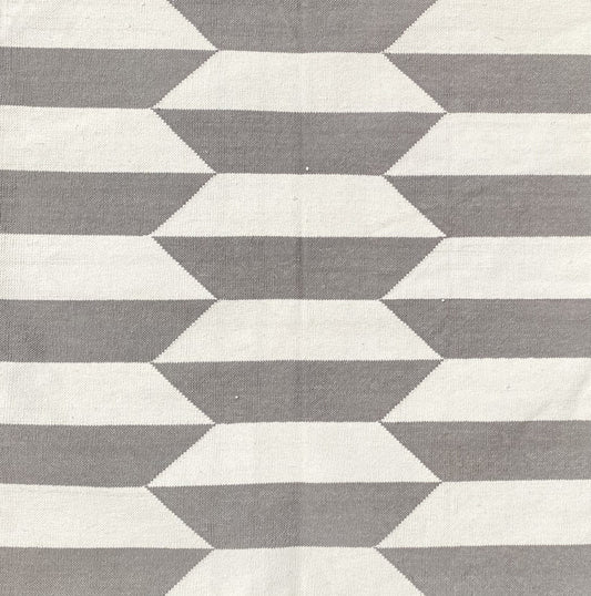 Udaipur - Vit och grå Indisk Dhurrie