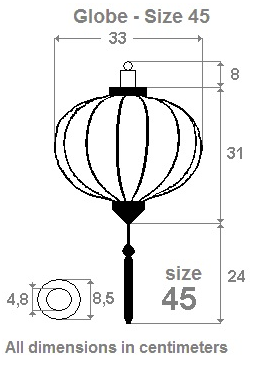 Vietnamesisk Hoi An Lampa - rund